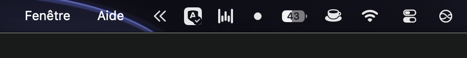 GoldenGate menu bar with Apple's double arrow